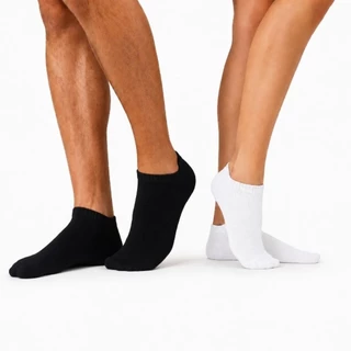 Kit até 12 pares de meias Soquete Inissex Brancas escolar de academia Crossfit Preta