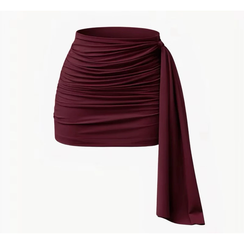 Saia Curta Moda Gringa Com Detalhe na Lateral e Plissado Suplex