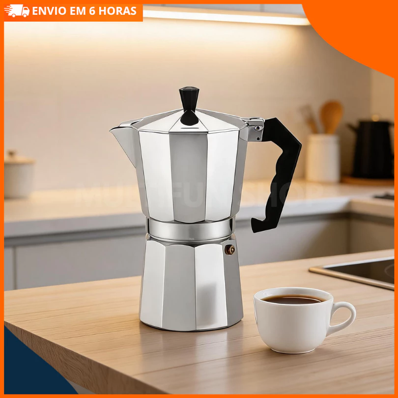 Cafeteira Italiana Moka Alumínio 3, 6, 9 e 12 Xícaras Inoxidável Cafeteira Espresso Manual Portátil Lux Express Cozinha