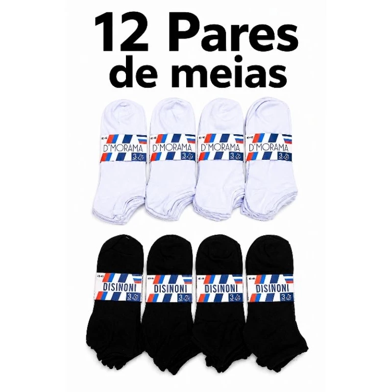 Kit 12 pares de meias cano curto Meias Soquetes Meias Grandes Meias Unissex Meias Masculinas Meias Feminina Meias barato