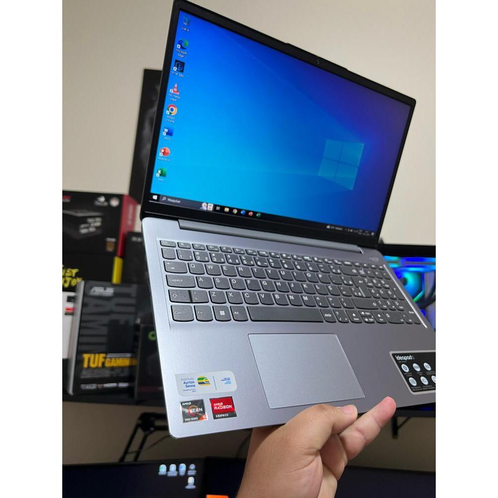 Notebook Lenovo Ryzen 5-5500U, 12GB, 256GB SSD, 15.6 Rápido para Trabalho e Estudos