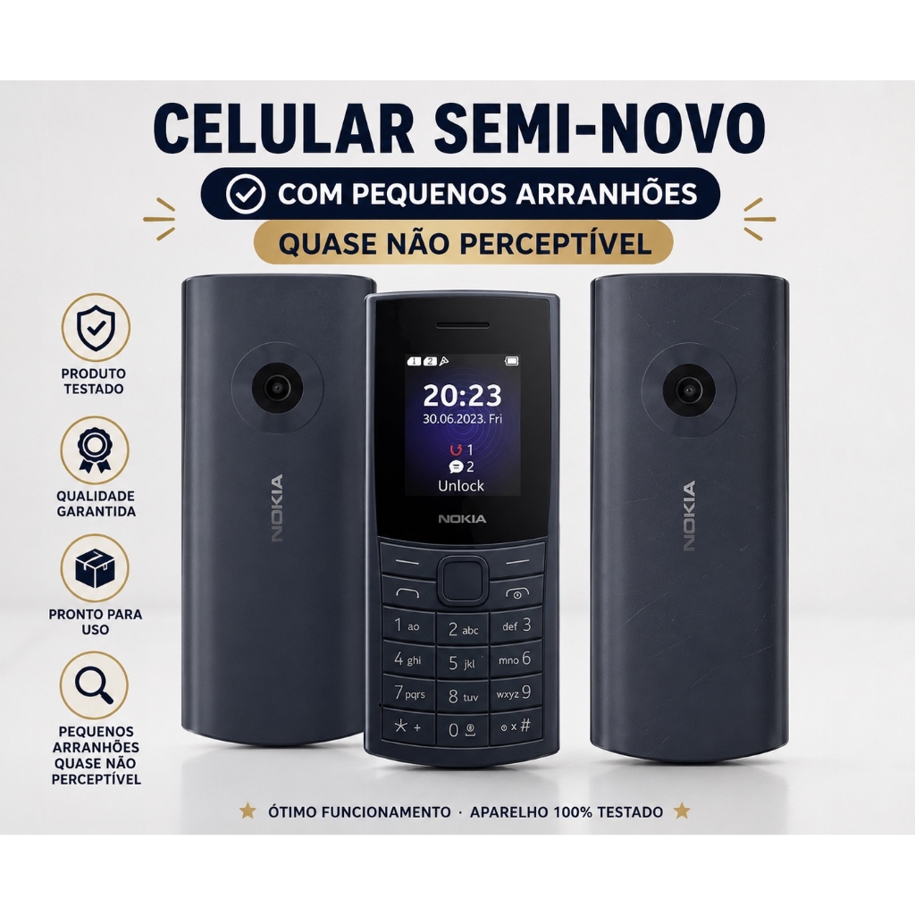 Celular Usado Semi- Novo Nokia 110 4G Dual Chip Celular Com Detalhes Conferir Detalhes Na Descrição Do Produto