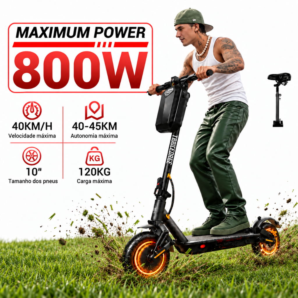patinete elétrico 120kg 800w 40Km/h Até 45km electric scooter with Bluetooth App patinete elétrico para adultos