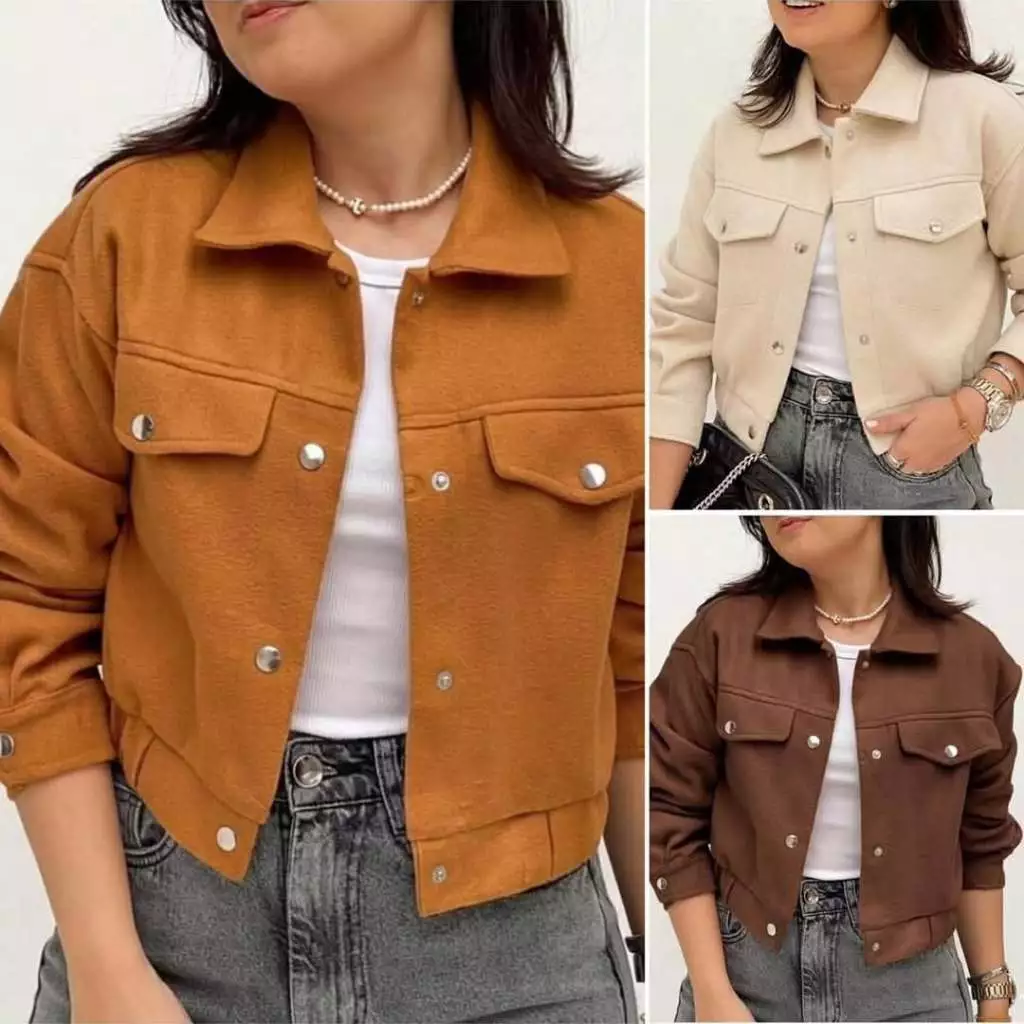 Jaqueta Feminina Casaco para Inverno Lã Batida Abrigo agasalho blazer frio Moda Slim