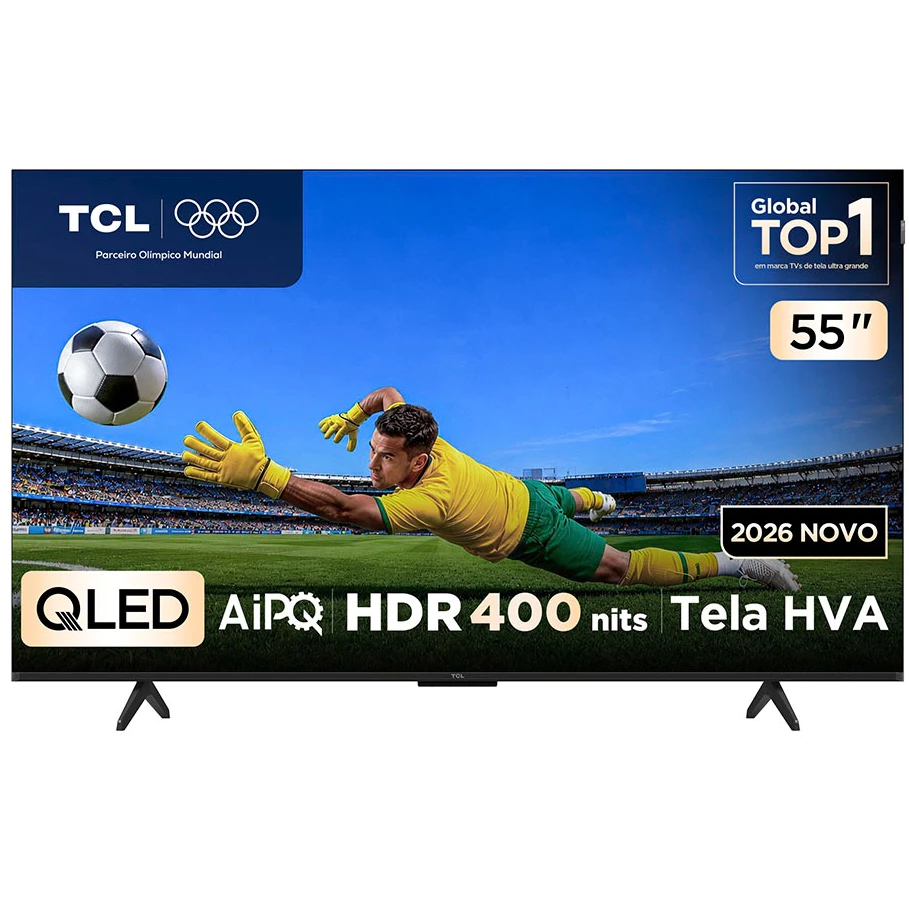 Smart TV TCL 55 Polegadas 55P7L 4K Ultra HD QLED Google TV WiFi Bluetooth Dolby Vision 120Hz