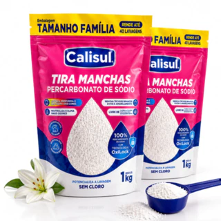 Alvejante Percarbonato de Sódio Calisul 99% Puro Sem Cloro Limpeza Roupa Branca Colorida…