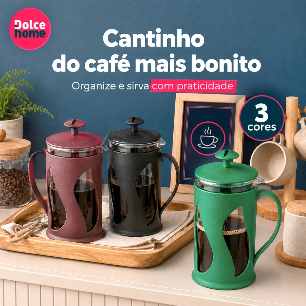 Cafeteira Francesa 500ml Prensa Cafeteira Manual para Café Fresquinho
