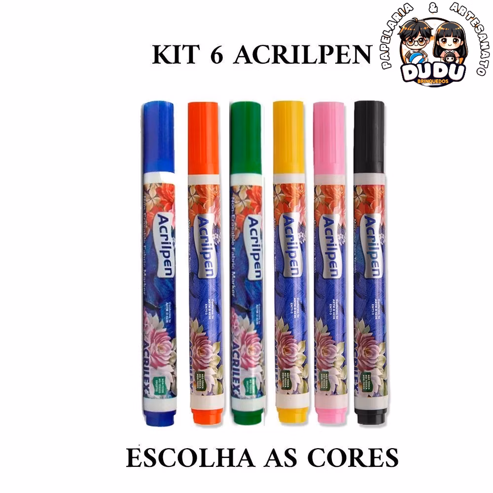 Caneta Para Tecido Acrilpen - Escolha 6 Cores No Chat -  Acrilex