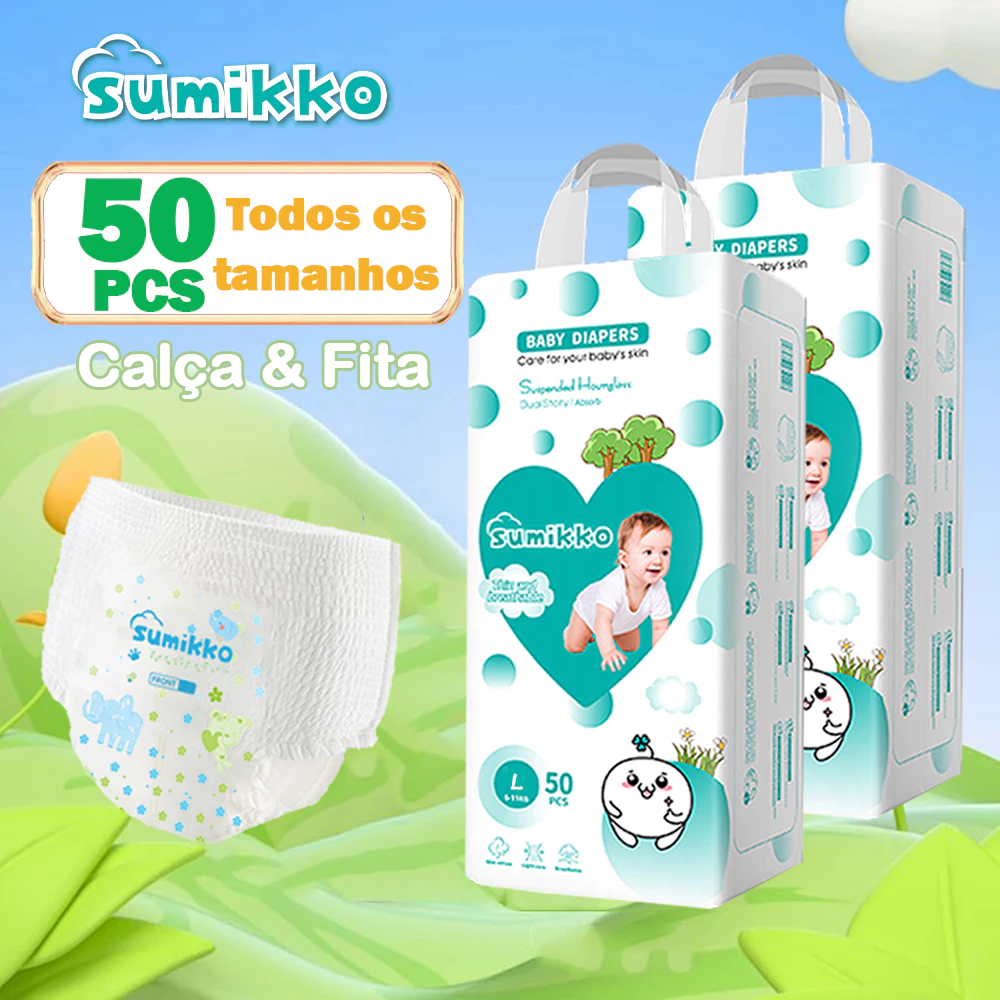 Kit 50 ou 100 Fraldas Ajustáveis Todos os Tamanhos