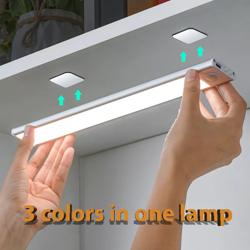 Luzes De Armário LED Ultra-Finas Sem Fio Magnéticas Multi-Funcionais Ajustáveis TYPE-C Recarregáveis