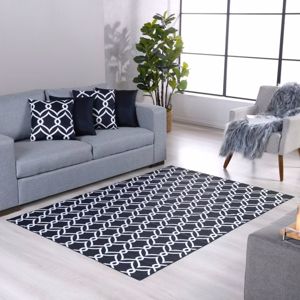Produto 558- Tapete Geometrico PVC Emborrachado Para Sala 2m X 1;40m Decoração