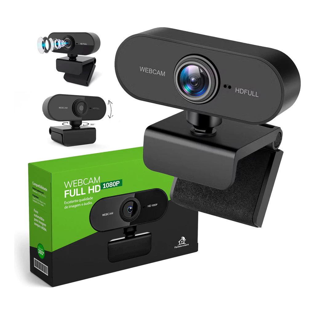 Webcam Full HD 1080p com microfone