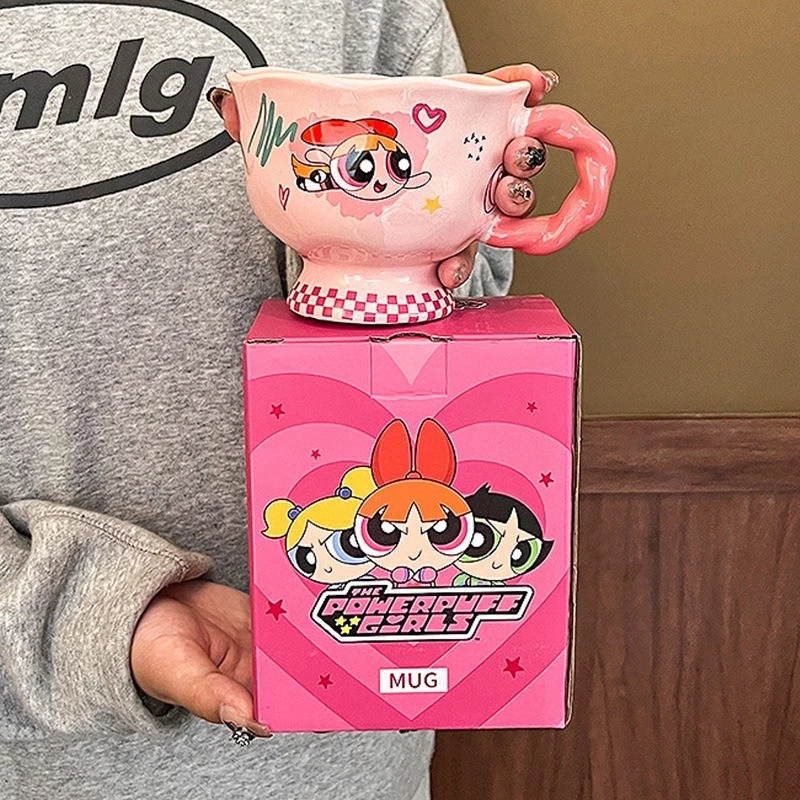Caneca de cerâmica para meninas Superpoderosas, caneca de cerâmica para meninas, leite doméstico de alto valor, café da