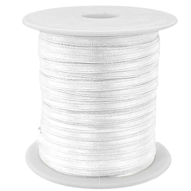 Fita de Cetim n°0 4mm 100M Branca Para Laços, Cabides e Decoraçõe