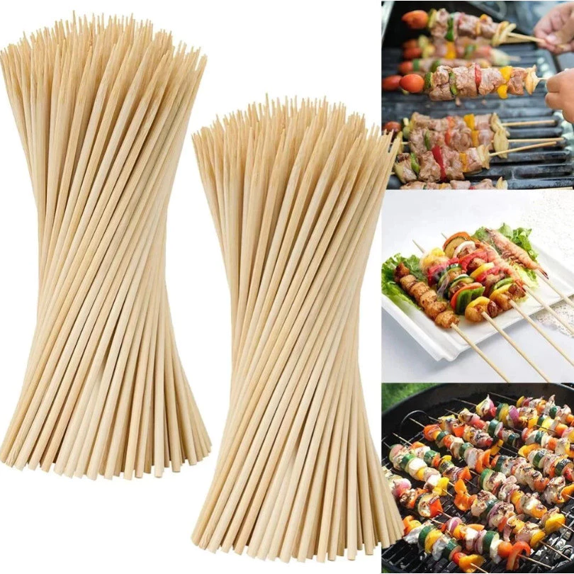 Kit 500 Espetos Palitos de Bambu 30cm Kit 500 Espetos Palitos de Bambu 30cm