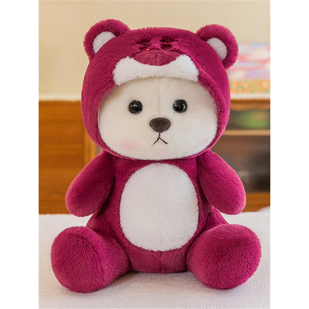 Morango urso boneca bonito transformado urso boneca brinquedo de pelúcia urso de pelúcia boneca abraço urso presente do