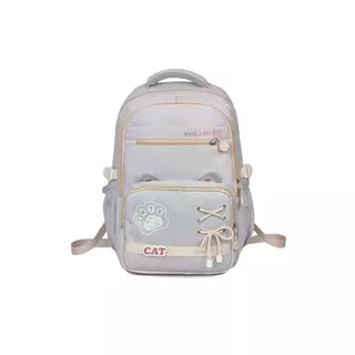 Mochila de gato fofo de estudante de desenho animado moda grande capacidade