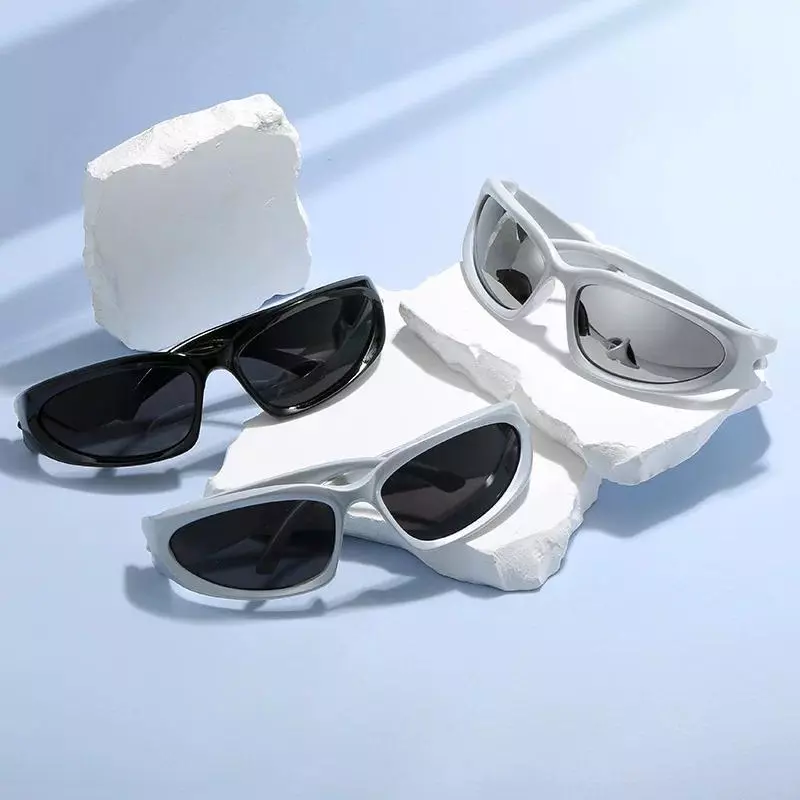 Óculos de sol femininos populares, óculos de sol punk, óculos de sol ovais exclusivos, óculos de sol masculinos, óculos