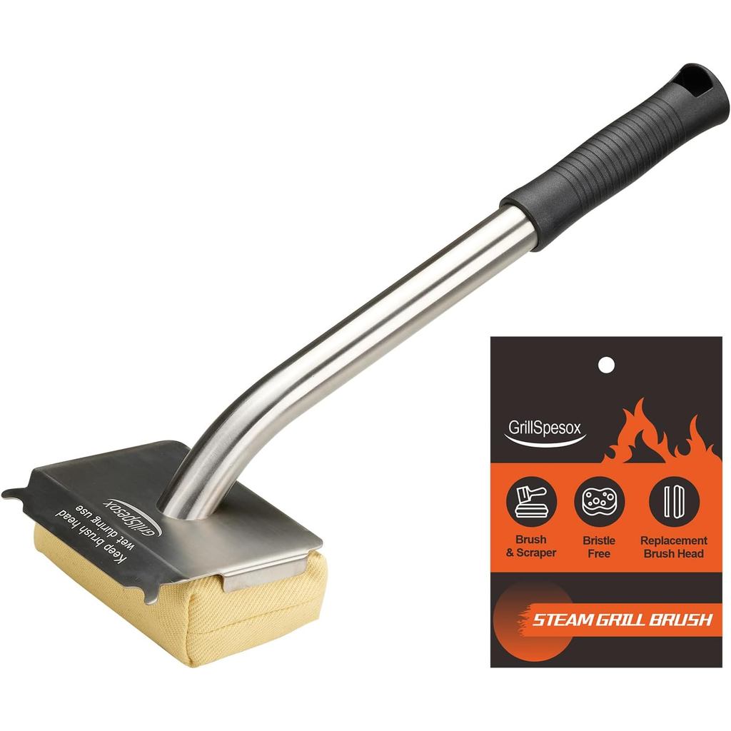 Escova de Limpeza para Grelhas Sem Cerdas, Escova de a Vapor para Grelhas Externas, para Churrasco, para Grelhas