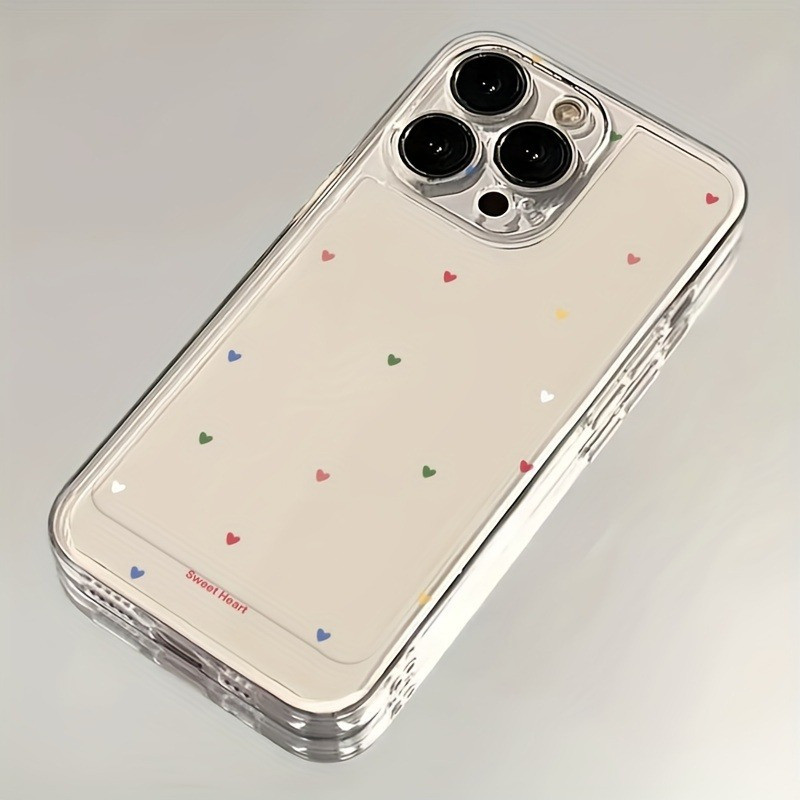 Capa de Celular: Capa de Celular Transparente Espaço Coração Colorido da Mente, Adequada para Capas de Celular da Série