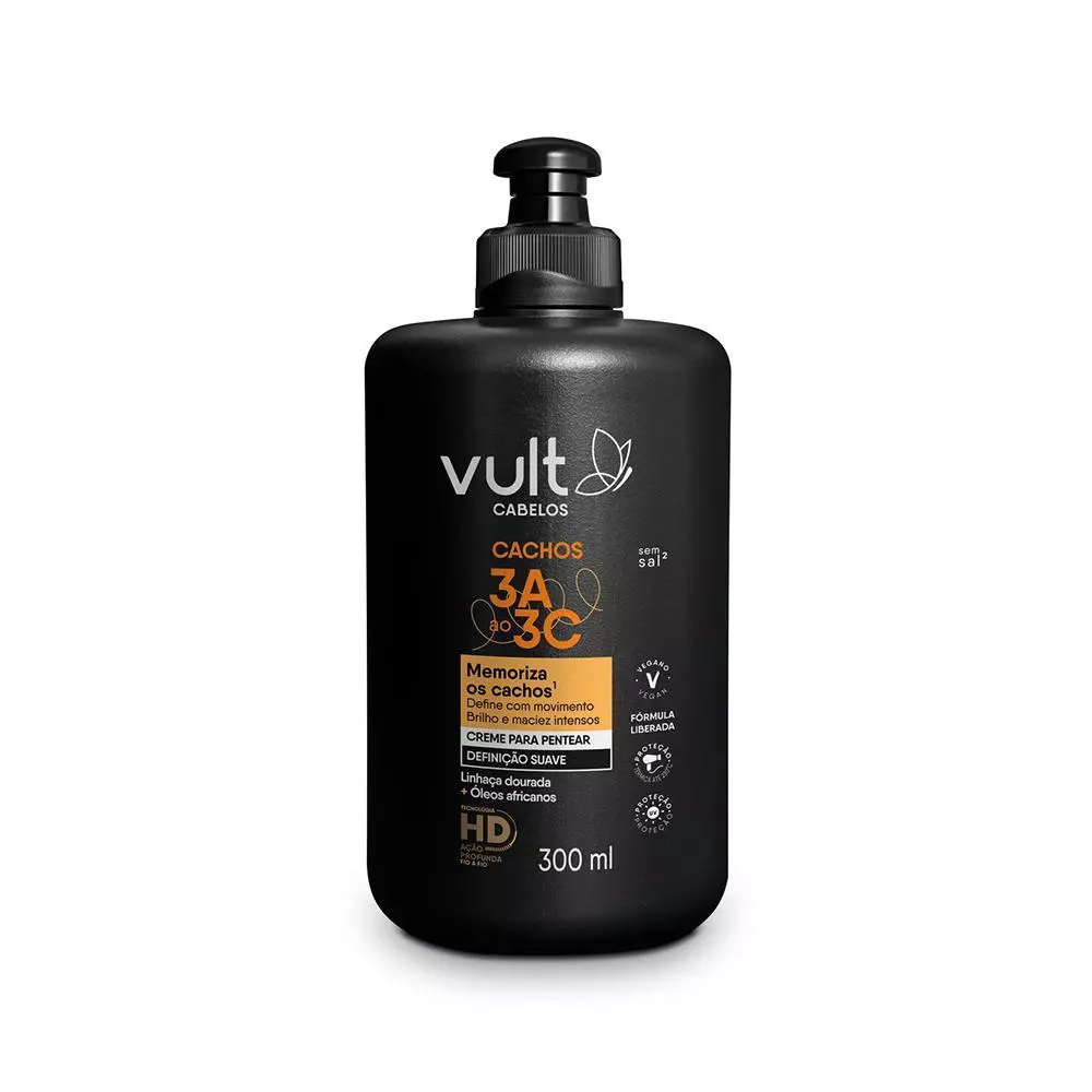 Vult Creme para Pentear Definição Suave Cachos 3A a 3C 300ml