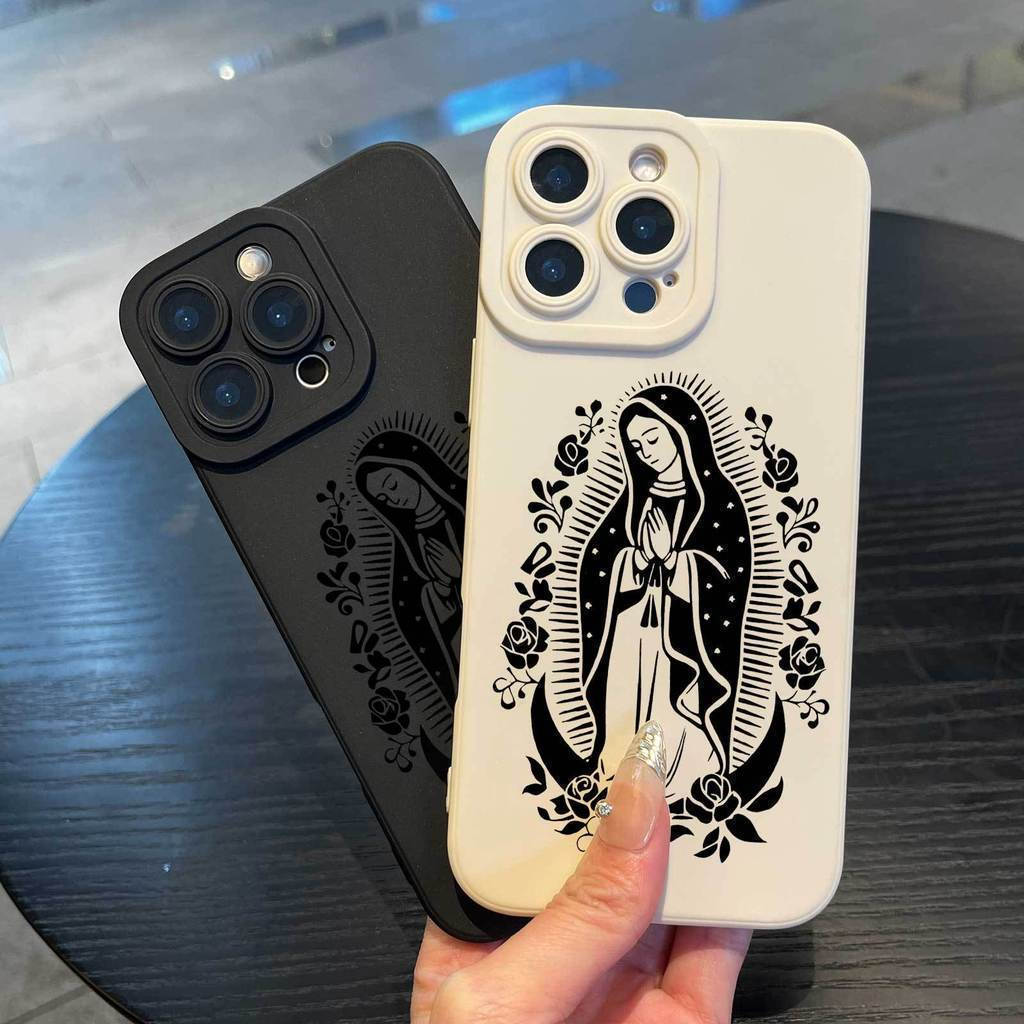 Capa de celular com impressão UV da Virgem Maria, capa de celular com olhos de anjo, de celular fosca, outras capas
