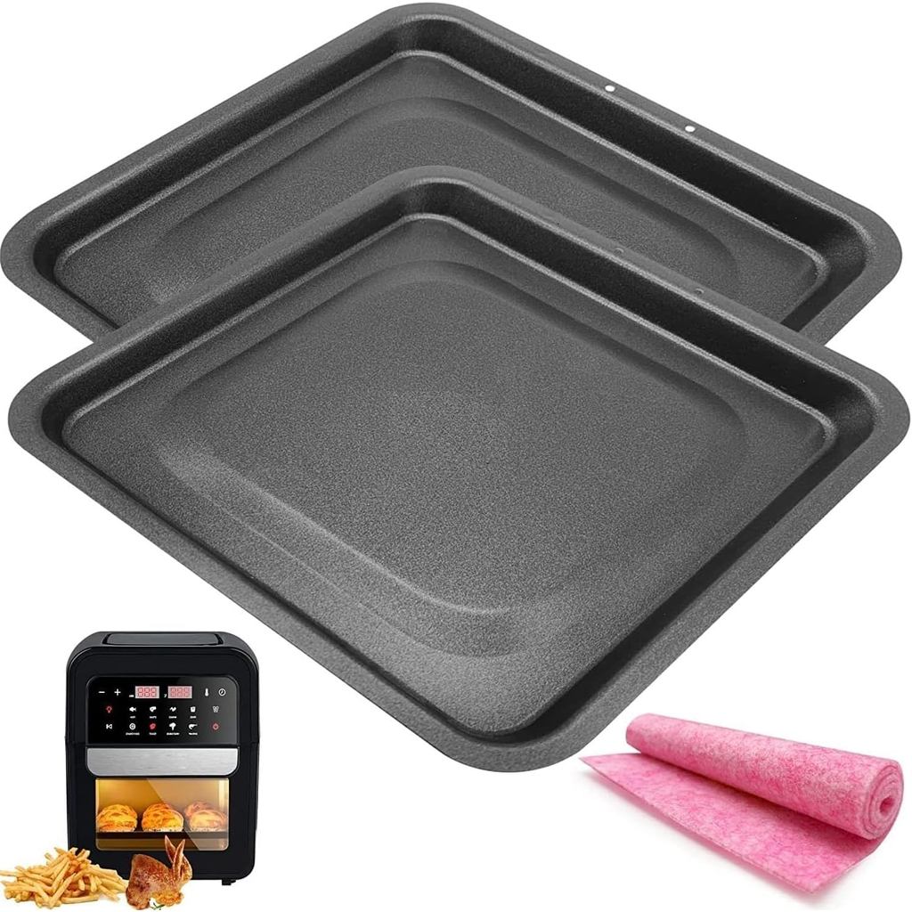 Air Fryer Oven Oil Drip Tray for Chefman 12 Quart 6-in-1 Air Fryer , 2PCS Premium Air Fryer Oil Drip Pan Crumb Tray