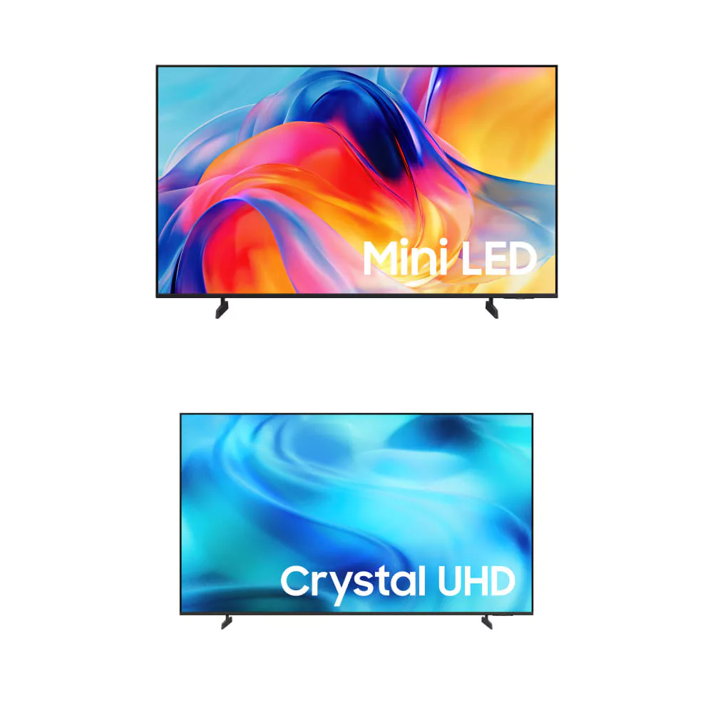 Samsung Smart TV 65" MiniLED 4K M75H + Smart TV 55" Crystal UHD 4K U8000H