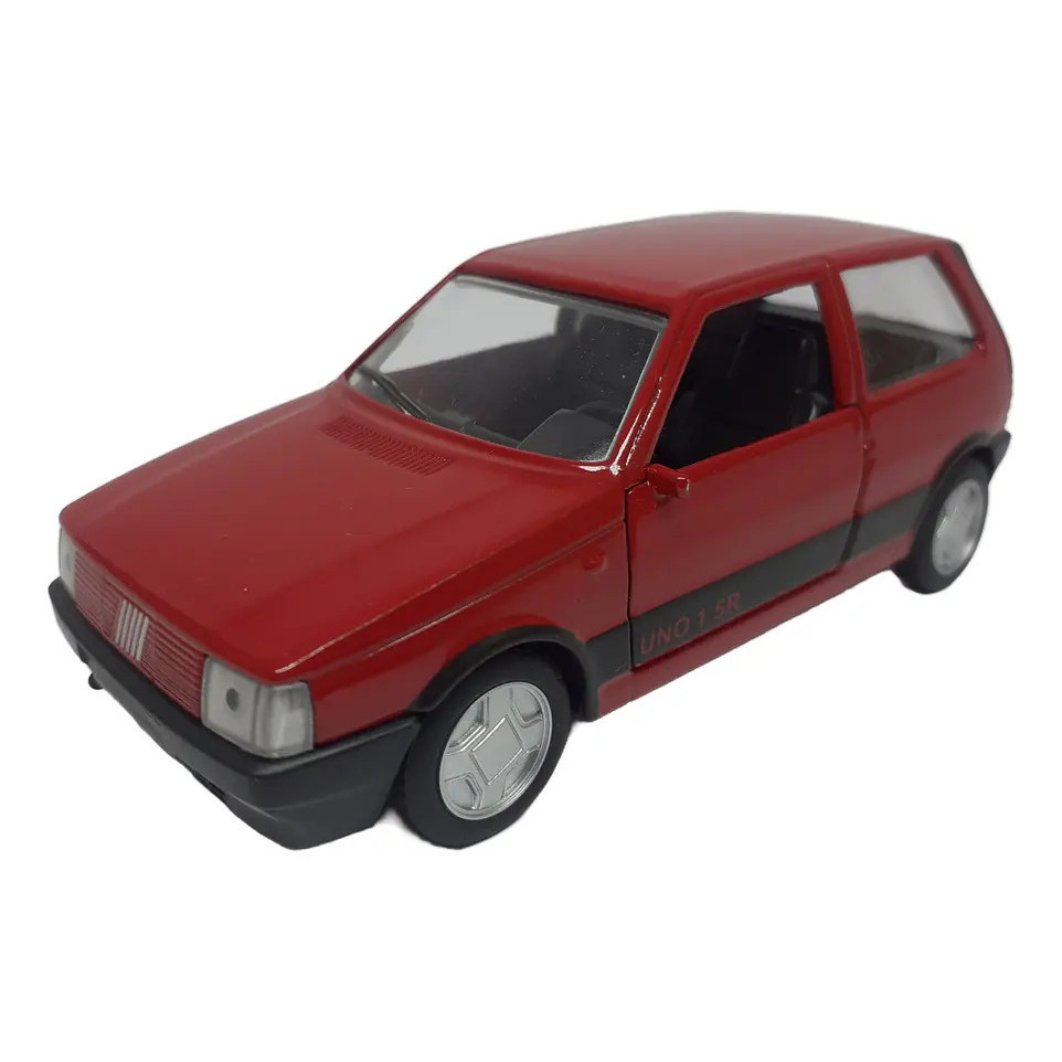 Miniatura Fiat Uno 1.5 R 1988/89 Carros Do Brasil 1:32 Extra Vermelho