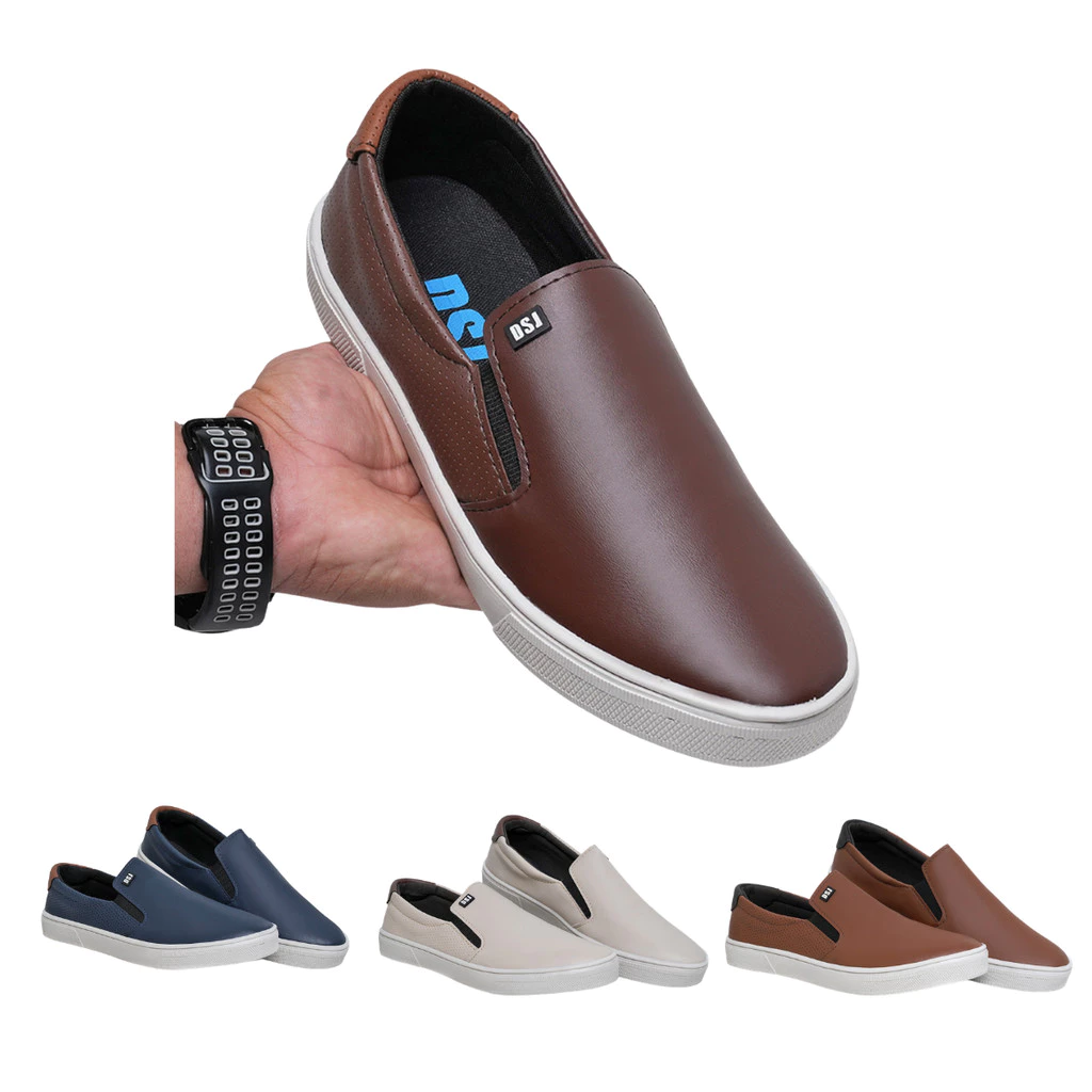 Sapatênis Slip On Masculino Casual Confortável Macio Leve Tênis Iate Sola Reta Sem Cadarço Estiloso Premium