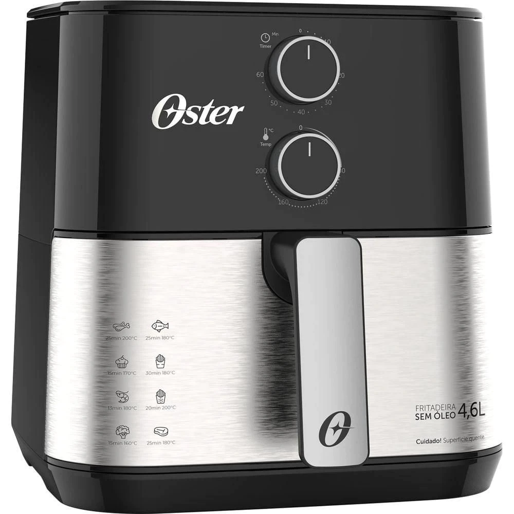 Fritadeira Elétrica Inox Air Fryer Compact 4,6L 1500W 127V Oster
