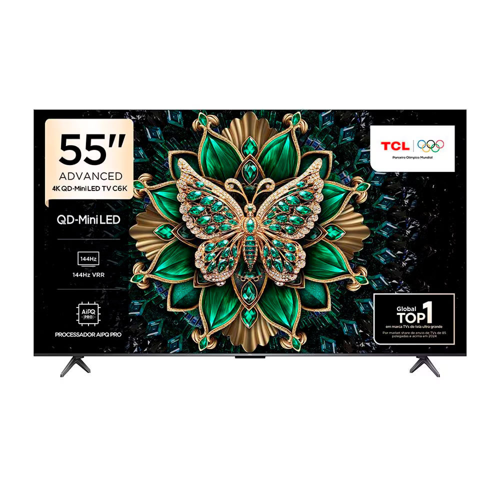 Smart TV 55 C6K 4K QD-Mini Led 144Hz Sistema Operacional Google TV TCL