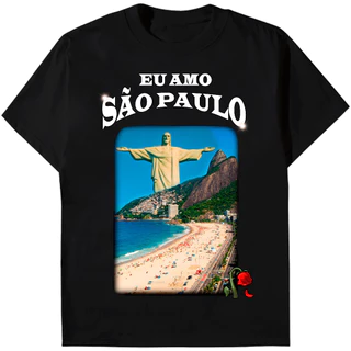 Camiseta Eu Amo São Paulo · Camisa eu SP com a foto do Rio de Janeiro RJ praia estampa…